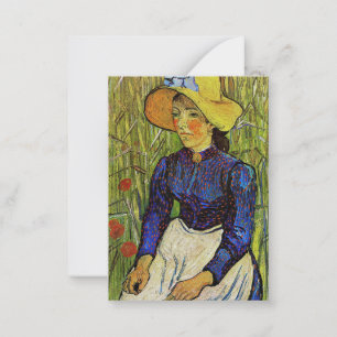 Vincent van Gogh - Bauernmädchen mit Strohhut Mitteilungskarte