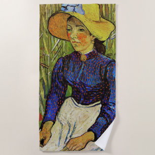 Vincent van Gogh - Bauernmädchen mit Strohhut Strandtuch