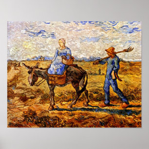 Vincent Van Gogh - Bauernpaar auf dem Weg zur Arbe Poster