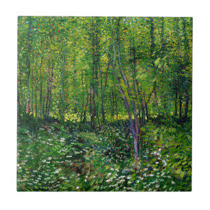 Vincent Van Gogh Bäume und Unterholz Fliese