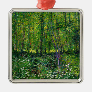 Vincent Van Gogh Bäume und Unterholz Silbernes Ornament