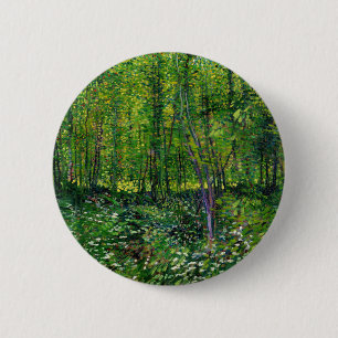 Vincent Van Gogh Bäume und Unterwuchs Button