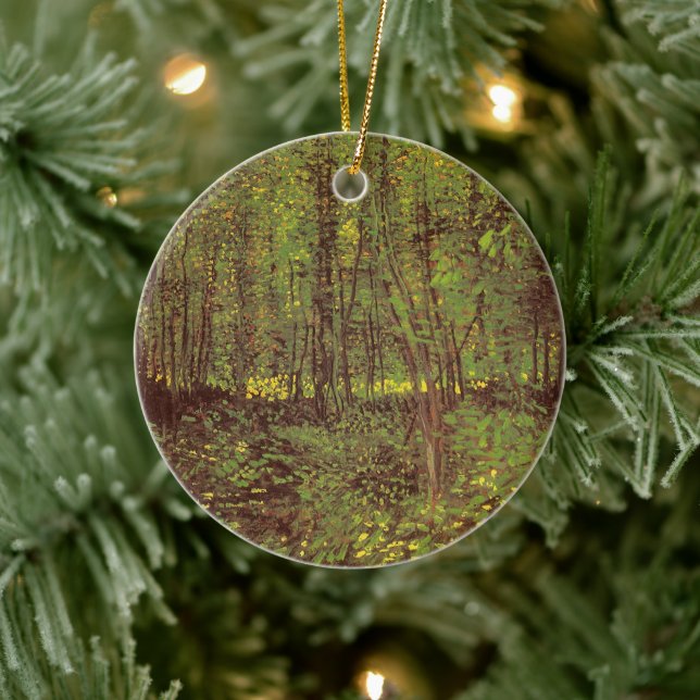 Vincent van Gogh - Bäume und Unterwuchs Keramik Ornament (Baum)
