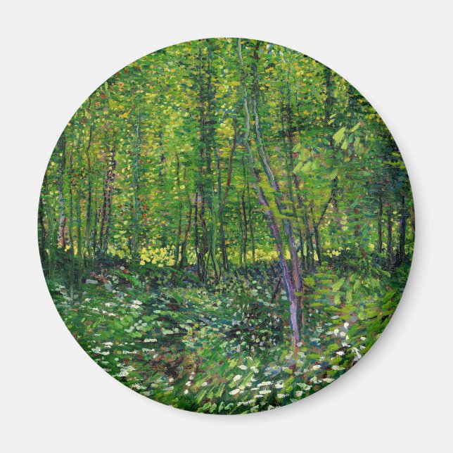 Vincent Van Gogh Bäume und Unterwuchs Magnet (Vorne)