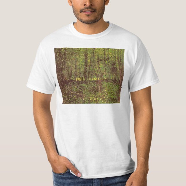 Vincent van Gogh - Bäume und Unterwuchs T-Shirt (Vorderseite)