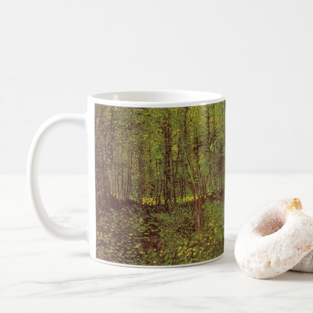 Vincent van Gogh - Bäume und Unterwuchs Tasse (Mit Donut)