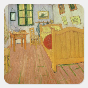 Vincent van Gogh Bedroom, 1888 Quadratischer Aufkleber
