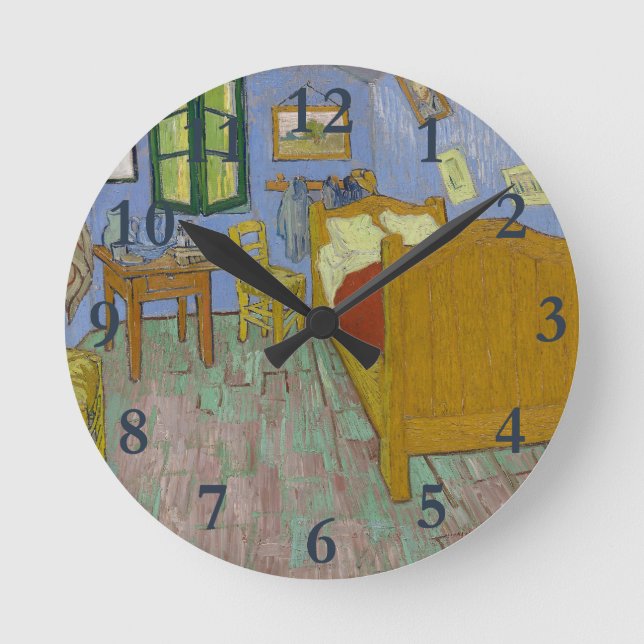 Vincent Van Gogh Bedroom Painting Runde Wanduhr (Vorderseite)