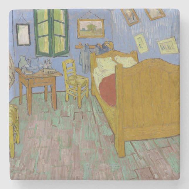 Vincent Van Gogh Bedroom Painting Steinuntersetzer (Vorderseite)