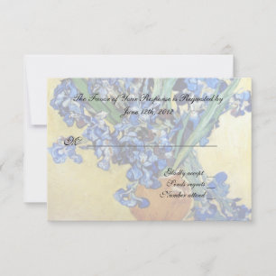 Vincent van Gogh, blaue Reisen im gelben Hintergru RSVP Karte
