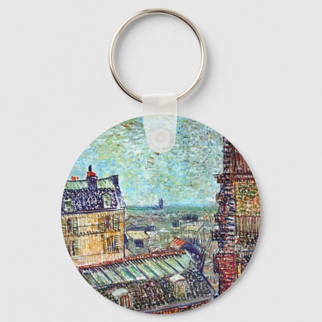 Vincent Van Gogh - Blick auf den Pariser Pointilli Schlüsselanhänger (Vorderseite)