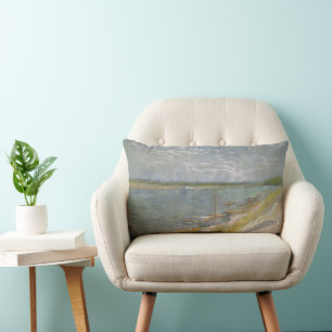 Vincent van Gogh - Blick auf einen Fluss mit Ruder Lendenkissen