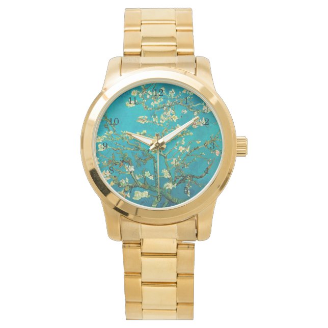 Vincent Van Gogh Blossoming Almond Tree Floral Art Armbanduhr (Vorderseite)