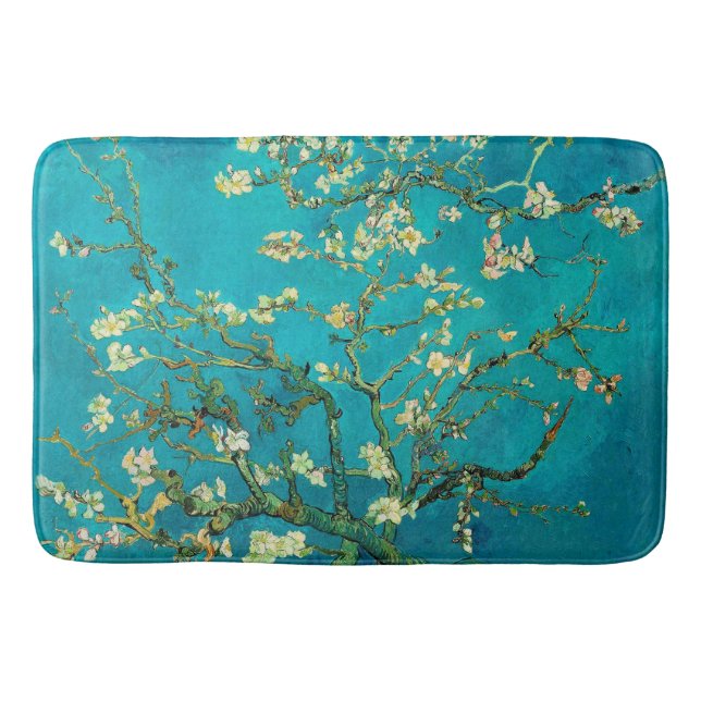 Vincent Van Gogh Blossoming Almond Tree Floral Art Badematte (Vorderseite)