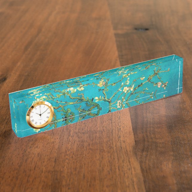 Vincent Van Gogh Blossoming Almond Tree Floral Art Namensplakette (Seite)