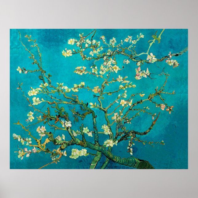 Vincent Van Gogh Blossoming Almond Tree Floral Art Poster (Vorne)