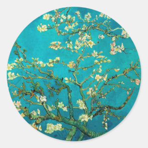 Vincent Van Gogh Blossoming Almond Tree Floral Art Runder Aufkleber
