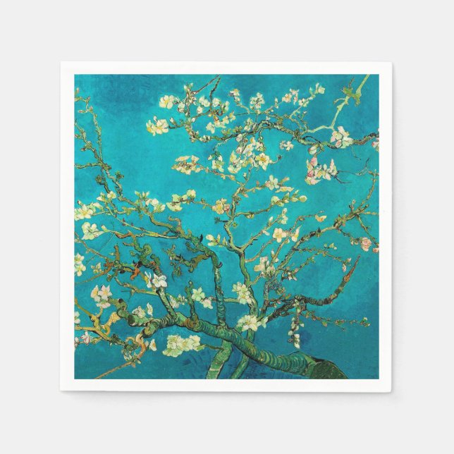 Vincent Van Gogh Blossoming Almond Tree Floral Art Serviette (Vorderseite)