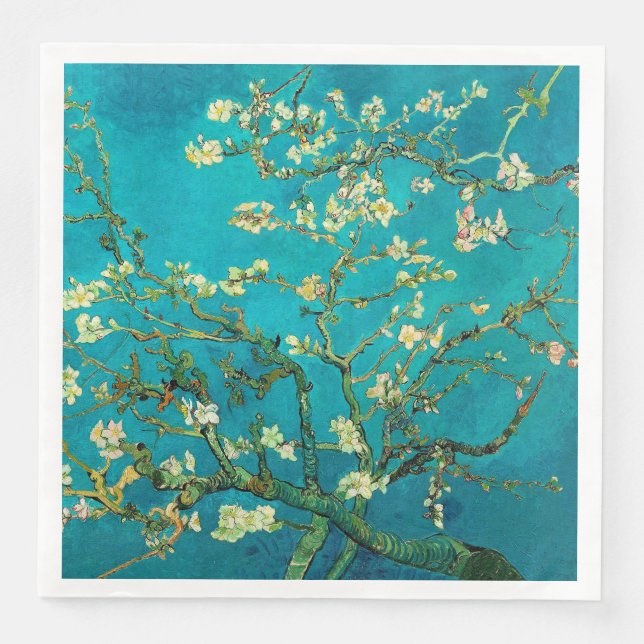Vincent Van Gogh Blossoming Almond Tree Floral Art Serviette (Vorderseite)