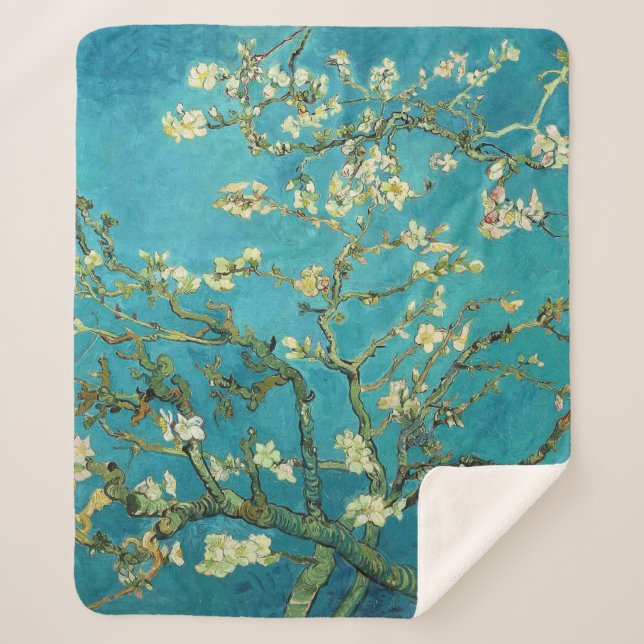 Vincent Van Gogh Blossoming Almond Tree Floral Art Sherpadecke (Vorderseite)