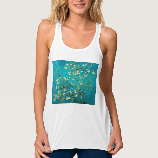 Vincent Van Gogh Blossoming Almond Tree Floral Art Tank Top (Vorderseite)