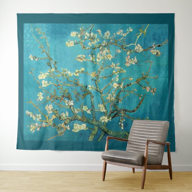 Vincent Van Gogh Blossoming Almond Tree Floral Art Wandteppich (Beispiel (Horizontal))