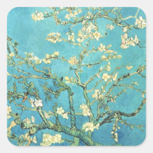 Vincent van Gogh Blossomong Almond Tree Quadratischer Aufkleber