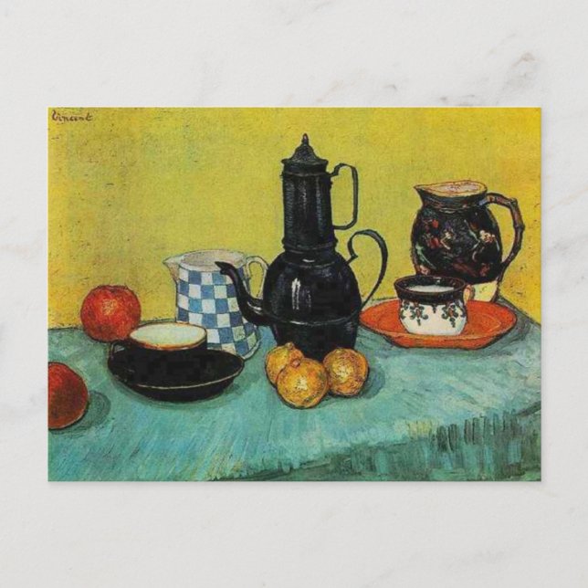 Vincent van Gogh Blue Enamel Coffee Pot Postkarte (Vorderseite)