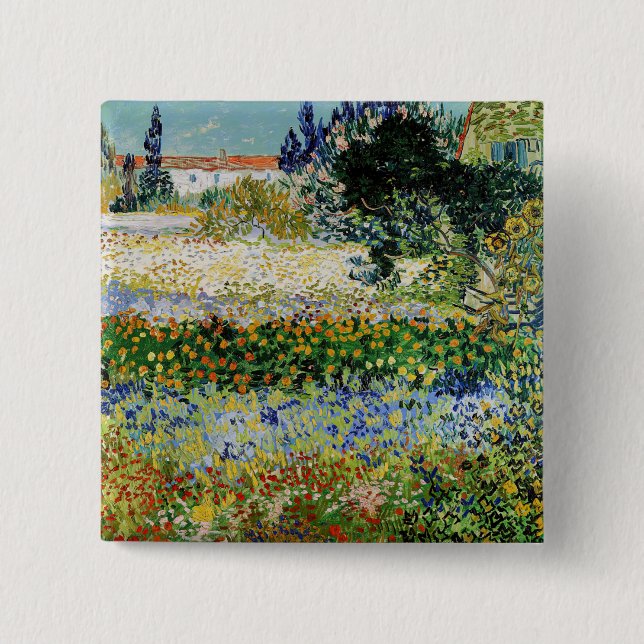 Vincent van Gogh - Blühender Garten Button (Vorderseite)
