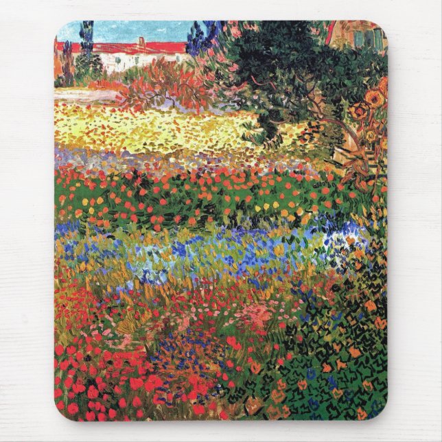 Vincent Van Gogh - Blühender Garten Kunst Mousepad (Vorne)