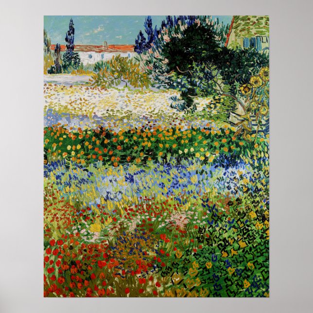 Vincent van Gogh - Blühender Garten Poster (Vorne)
