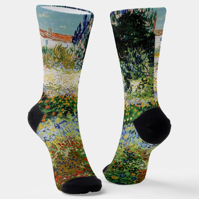 Vincent van Gogh - Blühender Garten Socken (Gewinkelt)