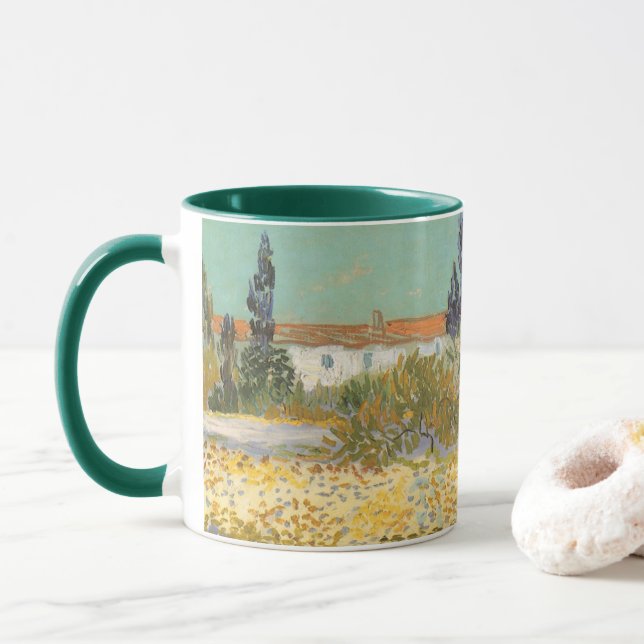 Vincent van Gogh - Blühender Garten Tasse (Mit Donut)