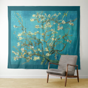 Vincent Van Gogh Blühender Mandelbaum Florale Kuns Wandteppich