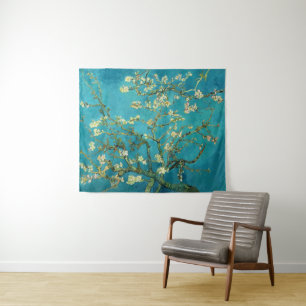 Vincent Van Gogh Blühender Mandelbaum Florale Kuns Wandteppich