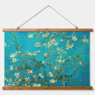 Vincent Van Gogh Blühender Mandelbaum Florale Kuns Wandteppich Mit Holzrahmen