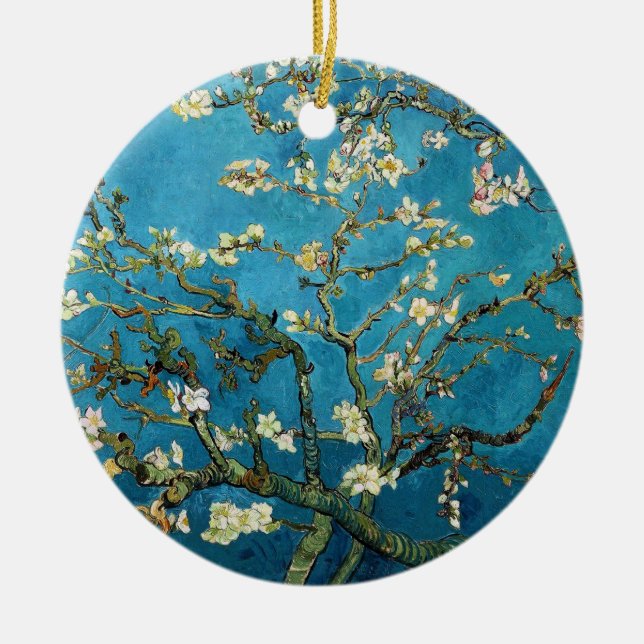Vincent van Gogh, blühender Mandelbaum Keramikornament (Vorne)