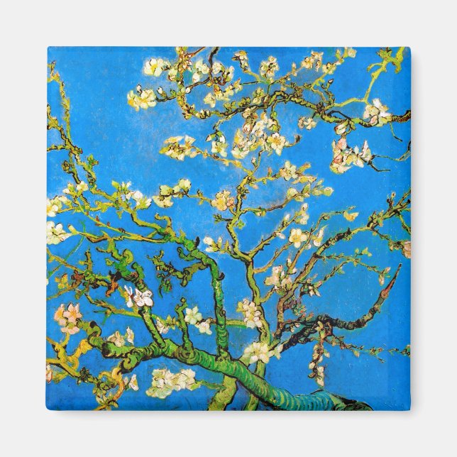 Vincent Van Gogh - Blühender Mandelbaum Kunst Magnet (Vorne)