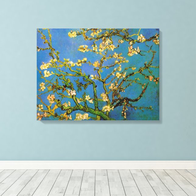 Vincent van Gogh - Blühender Mandelbaum Leinwanddruck (Insitu (Holzboden))