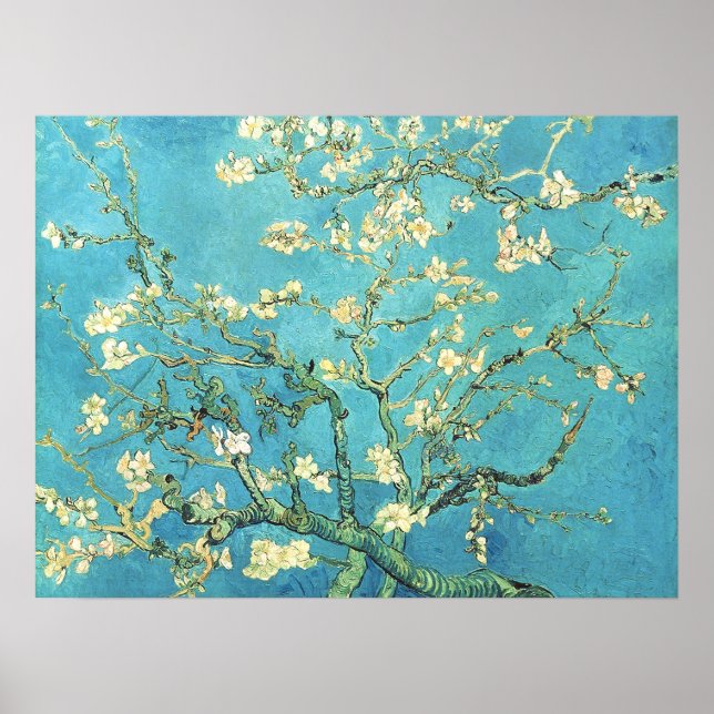 Vincent van Gogh Blühender Mandelbaum Poster (Vorne)