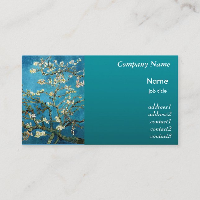 Vincent van Gogh, blühender Mandelbaum Visitenkarte (Vorderseite)