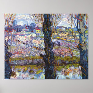 Vincent Van Gogh – Blühender Obstgarten mit Pappel Poster
