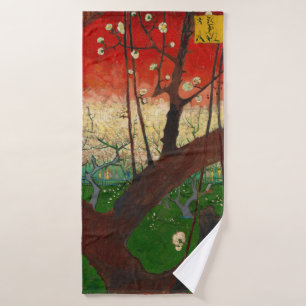 Vincent van Gogh - Blühender Pflaumenbaumgarten Badhandtuch Set