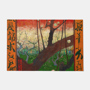 Vincent van Gogh - Blühender Pflaumenbaumgarten Fußmatte