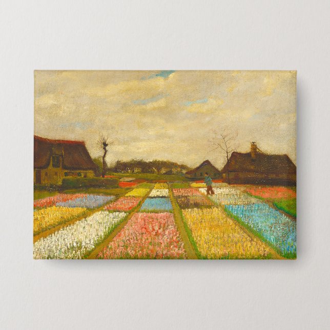 Vincent Van Gogh Blume Beds in Holland Button (Vorderseite)
