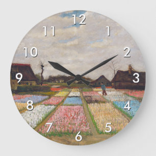 Vincent van Gogh - Blume Beds in Holland Große Wanduhr