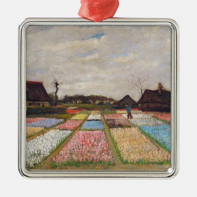 Vincent van Gogh - Blume Beds in Holland Ornament Aus Metall (Vorne)