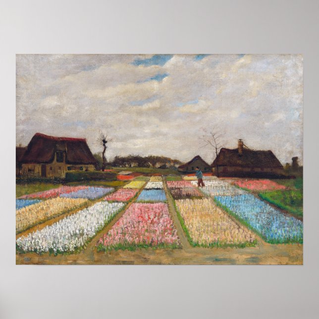 Vincent van Gogh - Blume Beds in Holland Poster (Vorne)