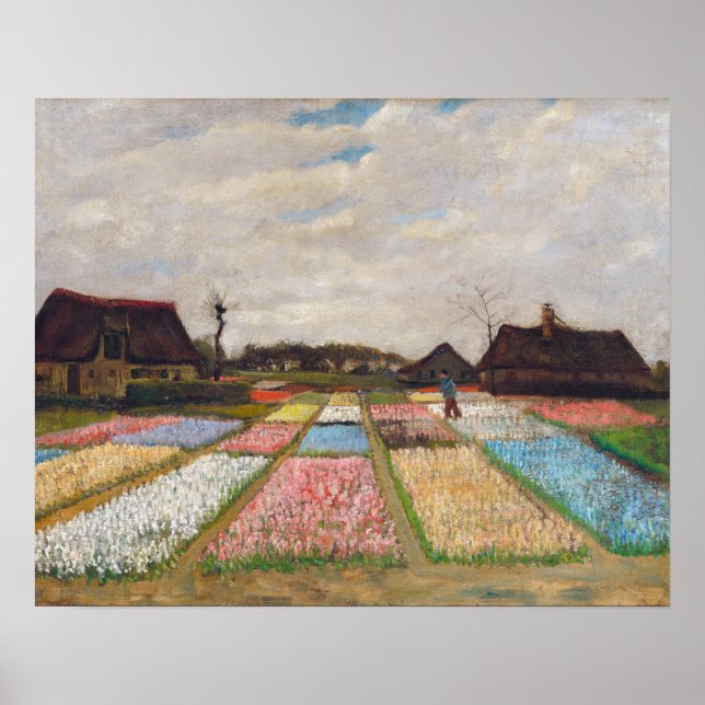 Vincent van Gogh - Blume Beds in Holland Poster (Vorne)