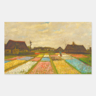 Vincent van Gogh Blume Beds in Holland Rechteckiger Aufkleber